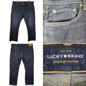 Lucky Brand Jeans Men's 42x30 Relaxed Straight Leg 181 Medium Wash Stretch